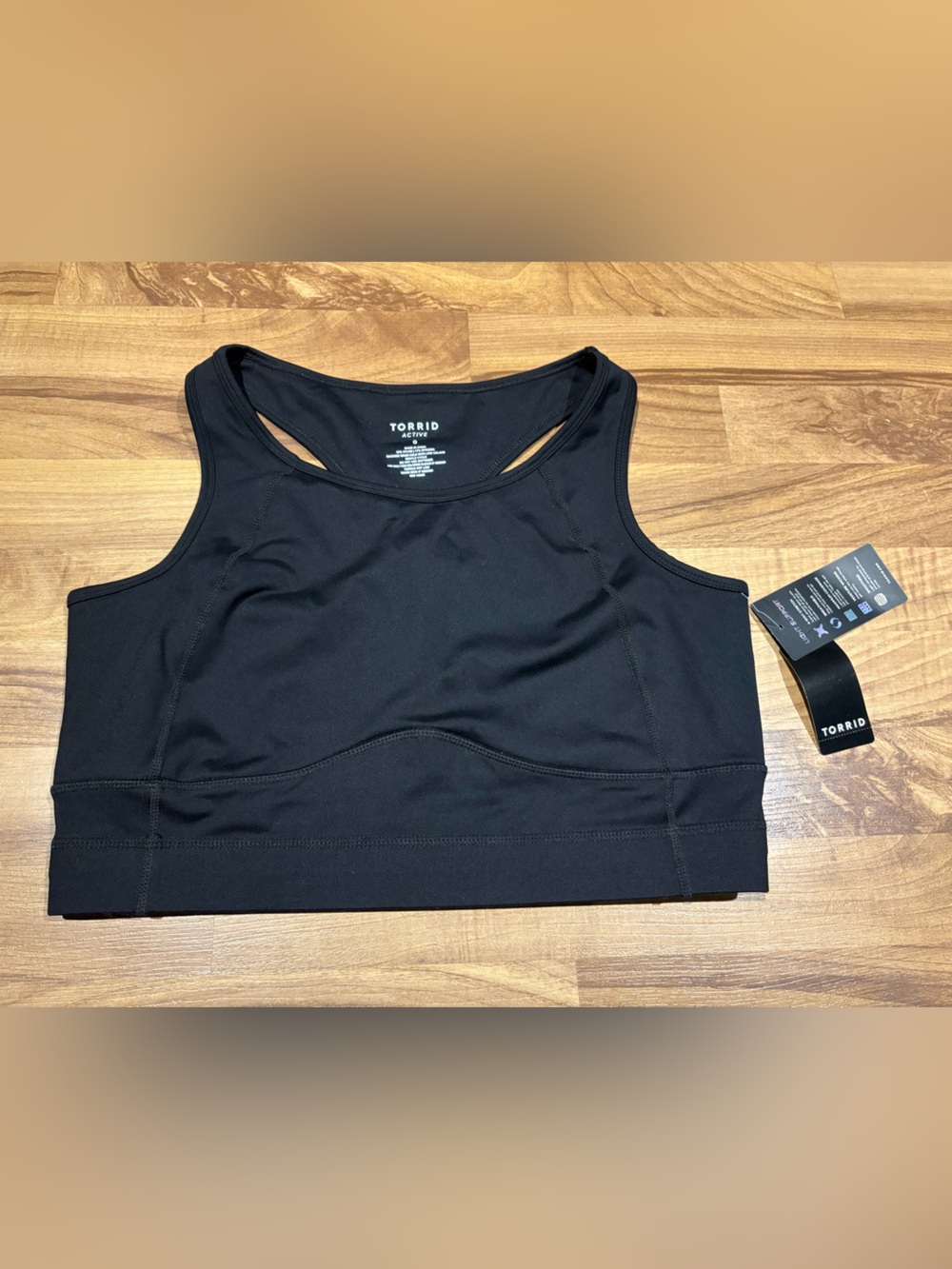Torrid Low Impact Wireless Longline Active Sports Bra Black Size 0 12 Large NWT